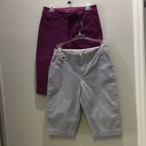 Sonoma Life + Style capris 1 gray + 1 purple
